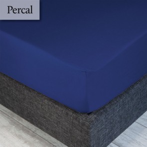Dommelin Hoeslaken Percal 200TC Jeansblauw 180 x 220 cm